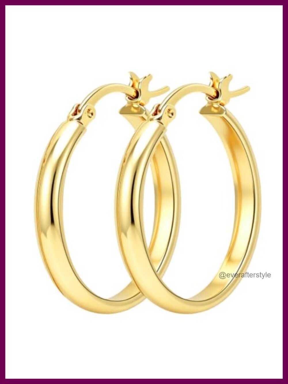 14K Gold Hoop Earrings for Women Lightweight Hypoallergenic